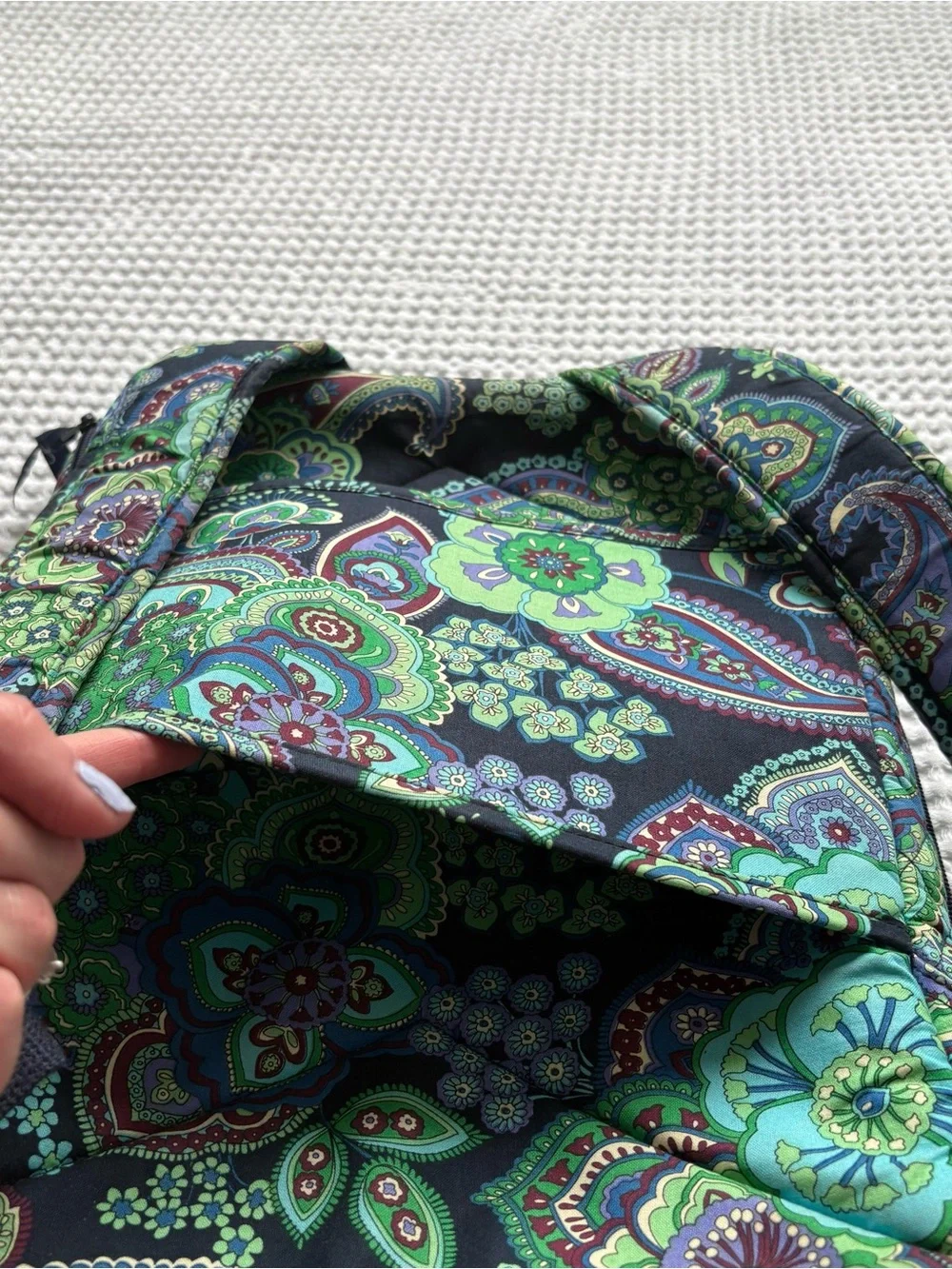 Vera Bradley Campus Backpack Blue Rhapsody Laptop Suitcase Trolley Strap